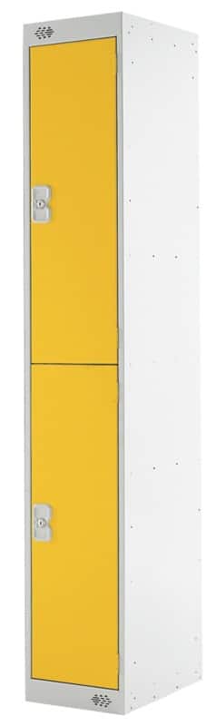 LINK51 Steel Locker 2 Doors 1 nest Key lock 300 x 450 x 1,800 mm Grey, Yellow