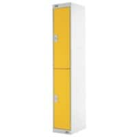 LINK51 Steel Locker 2 Doors 1 nest Key lock 300 x 450 x 1,800 mm Grey, Yellow