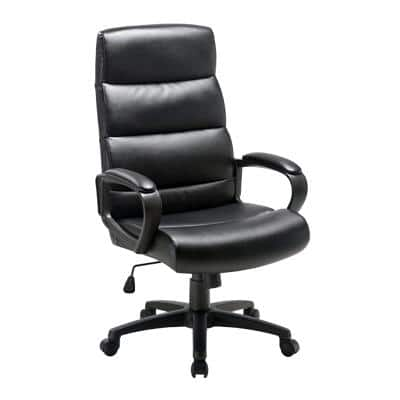 Viking Malaga Executive Chair Basic Tilt Bonded leather Fixed Armrest Height Adjustable Seat Black 110 kg