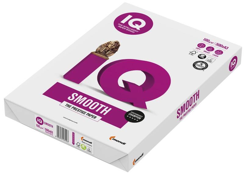 IQ Smooth A3 Printer Paper White 100 gsm Smooth 500 Sheets