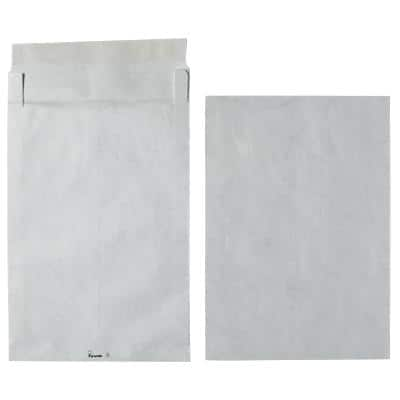 Tyvek E4 Gusset Envelopes 305 x 406 mm Peel and Seal Plain 55 gsm White Pack of 20