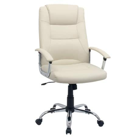 Niceday berlin leather-faced Executive Chair Cream | Viking Direct UK