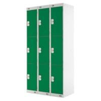 LINK51 Standard Mild Steel Locker with 3 Doors Standard Deadlock Lockable with Key 3 300 x 450 x 1800 mm Grey & Green