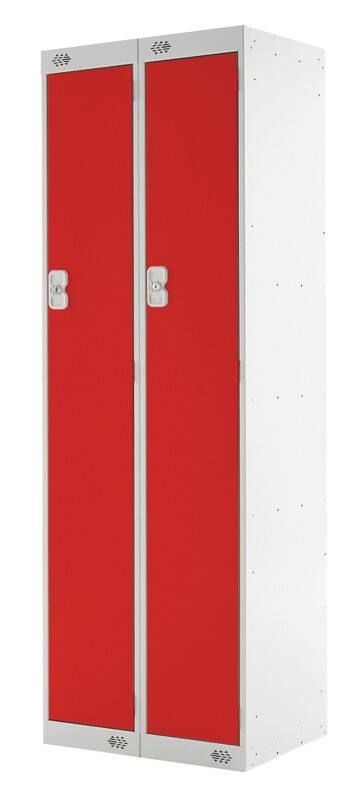LINK51 Steel Locker 1 Door 2 nests Key lock 600 x 450 x 1,800 mm Grey, Red