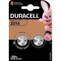 Duracell Button Cell Batteries CR2016 3V Lithium Pack of 2