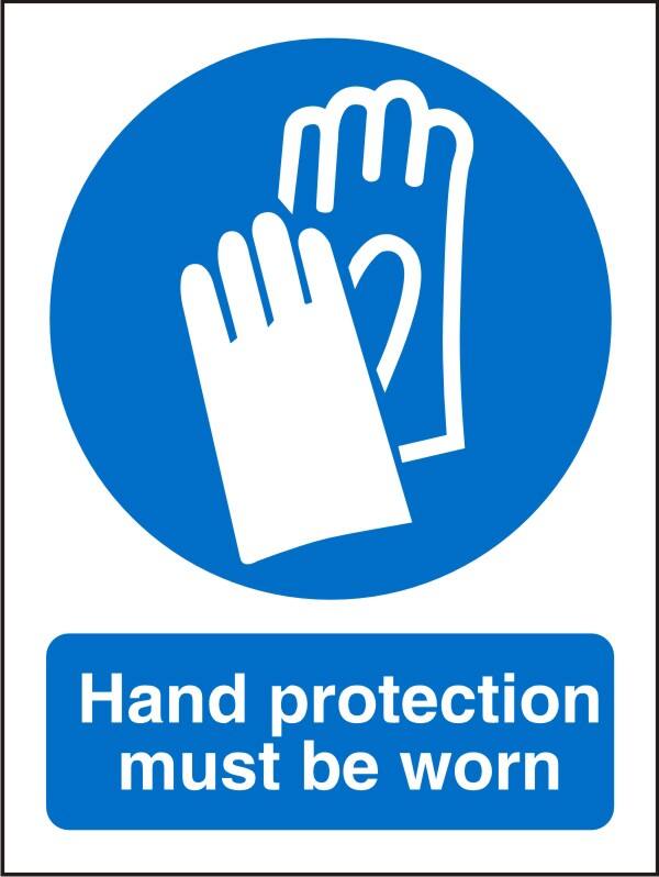 Mandatory Sign Hand Protection Adhesive Plastic 20 x 15 cm