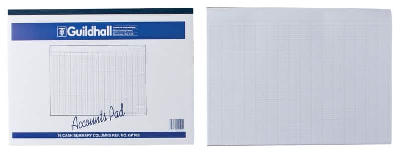 Exacompta - Ref GP16SZ - Guildhall - Accounts Pad, A3 298 X 406mm 60 Sheets 70gsm 16 Cash Columns 54 Feint Lines 4 Ap B000nm07i0