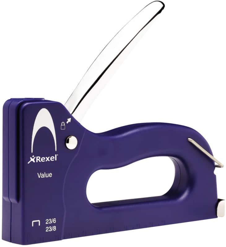 Rexel Value Staple Gun 2101210 Full Strip Blue 23/6, 23/8 Metal, Plastic