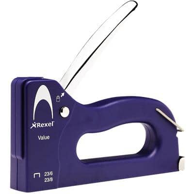 Rexel Value Staple Gun 2101210 Full Strip Blue 23/6, 23/8 Metal, Plastic