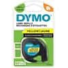 Dymo LT S0721620 / 91202 Authentic LetraTag Label Tape Self Adhesive Black Print on Yellow 12 mm x 4m