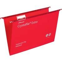 Rexel Crystalfile Heavy Duty Vertical Suspension File 70629 Foolscap V Base 15 mm Red Polypropylene Pack of 25