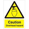Warning Sign Overhead Hazard Plastic 20 x 15 cm