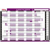 Viking Academic Annual Planner 2025, 2026 English 96 (W) x 61 (H) cm Purple