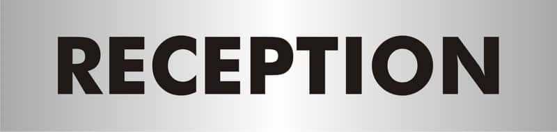 Sign Reception Left Wall Mounted PVC (Polyvinyl Chloride) 19 x 4.5 cm