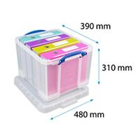 Really Useful Storage Box 35 Litre Clear with 2 x Large Dividers :  : Home