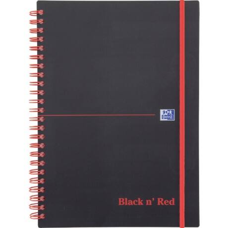 OXFORD Black n' Red Poly Wirebound Notebook Ruled A5 | Viking Direct UK