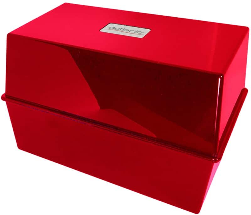 Card Index Box CP012VKRED 250 Cards Red 20.3 x 14.7 x 12.7 cm
