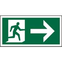 Fire Exit Sign Fire Exit Sign Right PVC 10 x 20 cm