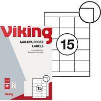 Viking Multipurpose Labels Self Adhesive 70 x 50.8 mm White 1500 Labels 100 Sheets of 15 Labels