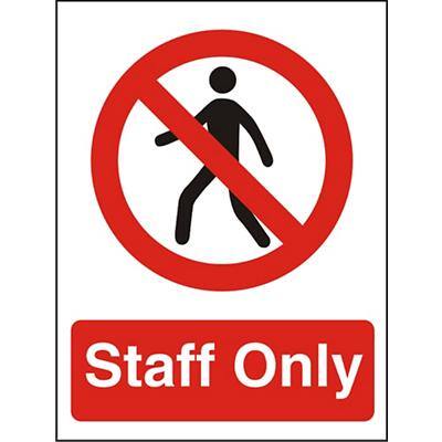 Prohibition Sign Staff Only PVC 15 x 20 cm