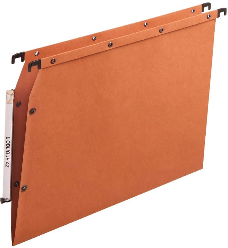 Elba Loblique Lateral Suspension Files V Base 240 gsm Orange Pack of 25