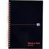 OXFORD Notebook Black n' Red A5 Ruled Spiral Bound Cardboard Hardback Black, Red Perforated 140 Pages 70 Sheets