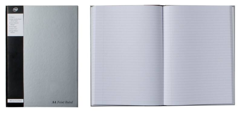 Pukka Pad Notebook Silver A4 Ruled Casebound Cardboard Hardback Silver 192 Pages 96 Sheets