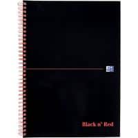 OXFORD Black n' Red A4 Wirebound Softcover Notebook Ruled 100 Pages