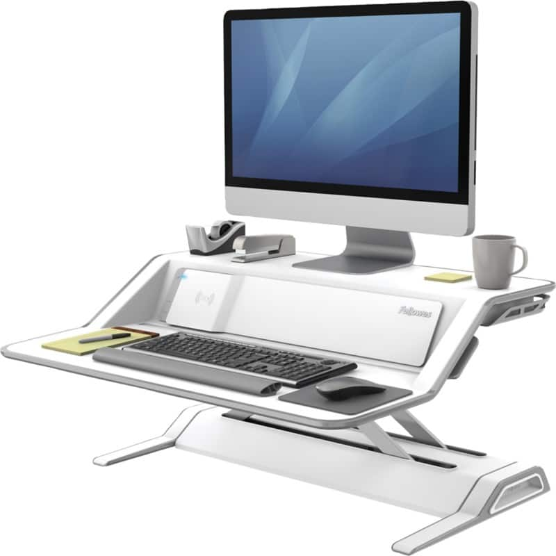 Fellowes sit-stand workstation lotus dx 8081101 white