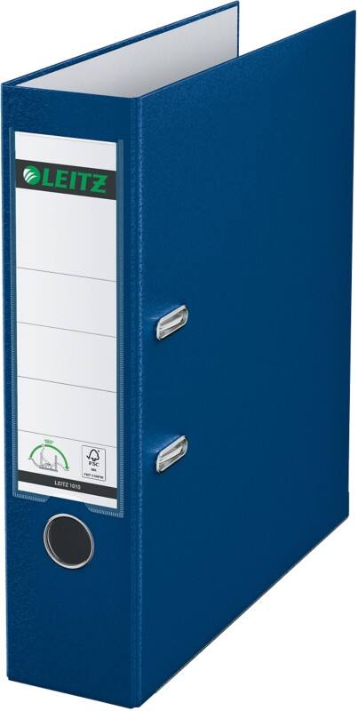 Leitz 180° Wide Lever Arch File A4 82 mm Blue 2 Rings 1010 Polypropylene Smooth Portrait