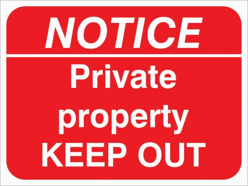Warning Sign Private Property Wall Mounted PVC (Polyvinyl Chloride) 30 x 40 cm