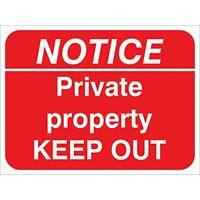 Prohibition Sign Private Property PVC 30 x 40 cm