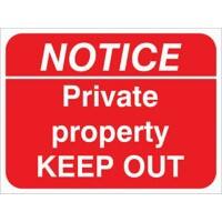 Prohibition Sign Private Property PVC 30 x 40 cm