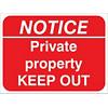 Prohibition Sign Private Property PVC 30 x 40 cm