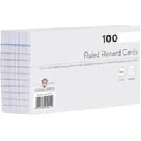 Concord Record Cards Ruled White 127 x 76 mm 100 Sheets
