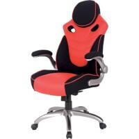 Realspace Basic Tilt Gaming Chair with 2D Armrest and Adjustable Seat HLC-1455 Bonded Leather Black, Red