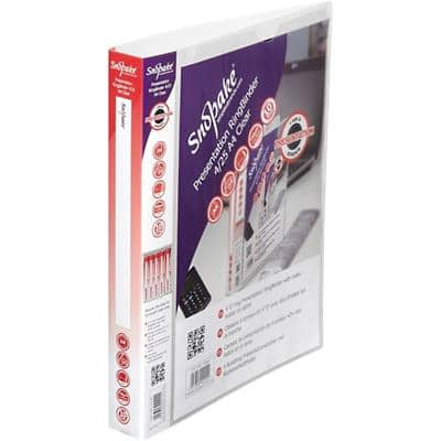 Snopake Presentation Ring Binder Polypropylene A4 4 ring 25mm Transparent