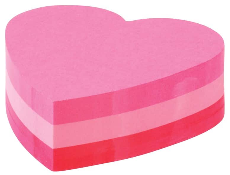 Post-it Sticky Notes Cube 70 x 70 mm Heart Assorted Colours 225 Sheets