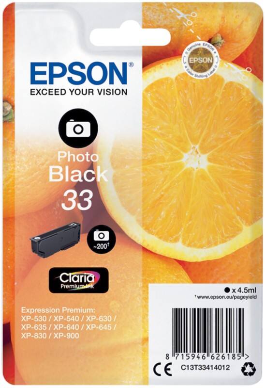 Epson 33 Original Ink Cartridge C13T33414012 Photo Black