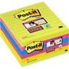 Post-it Super Sticky Notes 101 x 101 mm Assorted Square Ruled 6 Pieces of 90 Sheets