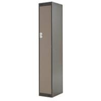 LINK51 Steel Locker with 1 Door Standard Deadlock Lockable with Key 450 x 450 x 1800 mm Coffee & Cream