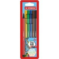 Premium Felt Tip Pen - STABILO Pen 68 - Wallet of 30 - Assorted colors incl  6 Neon