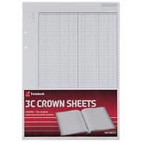 Rexel Twinlock Crown 3C Refill Sheets 75843 Double Cash Ledger 23 x 32.4 cm White 100 Sheets