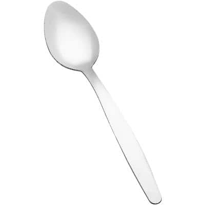 Plain Tea Spoons Stainless Steel 13cm Silver Pack of 12