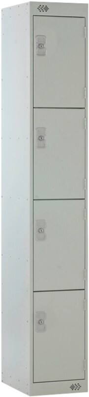 LINK51 Steel Locker 4 Doors 1 nest Key lock 500 x 450 x 1,800 mm Grey
