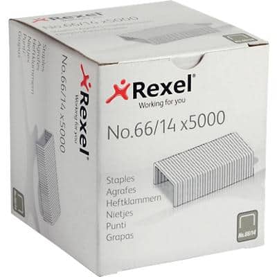 Rexel No.66 66/14 Heavy Duty Staples 6075 Galvanized Pack of 5000