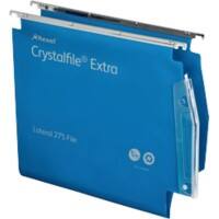 Rexel Crystalfile Heavy Duty 275 Lateral Suspension File 70639 V Base 15 mm Blue Polypropylene Pack of 25