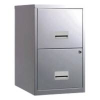 Pierre Henry Steel Filing Cabinet with 2 Lockable Drawers 400 x 400 x 660 mm Silver