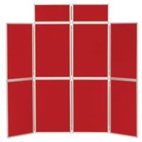 Freestanding Display Stand with 8 Panels Nyloop Fabric Foldaway 619 x 316mm Red