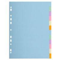 Exacompta Blank Dividers A4 Assorted 12 Part 170 gsm Cardboard 11 Holes 1612E  